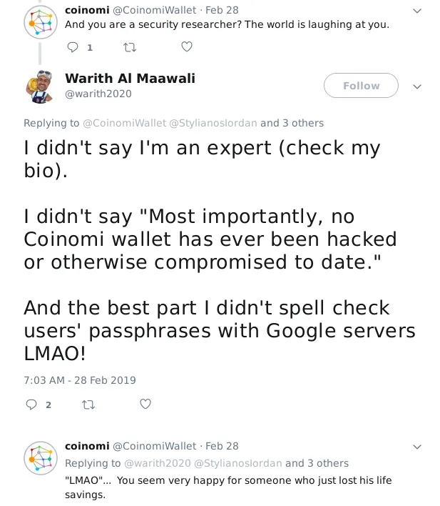 A childish and unprofessional tweet